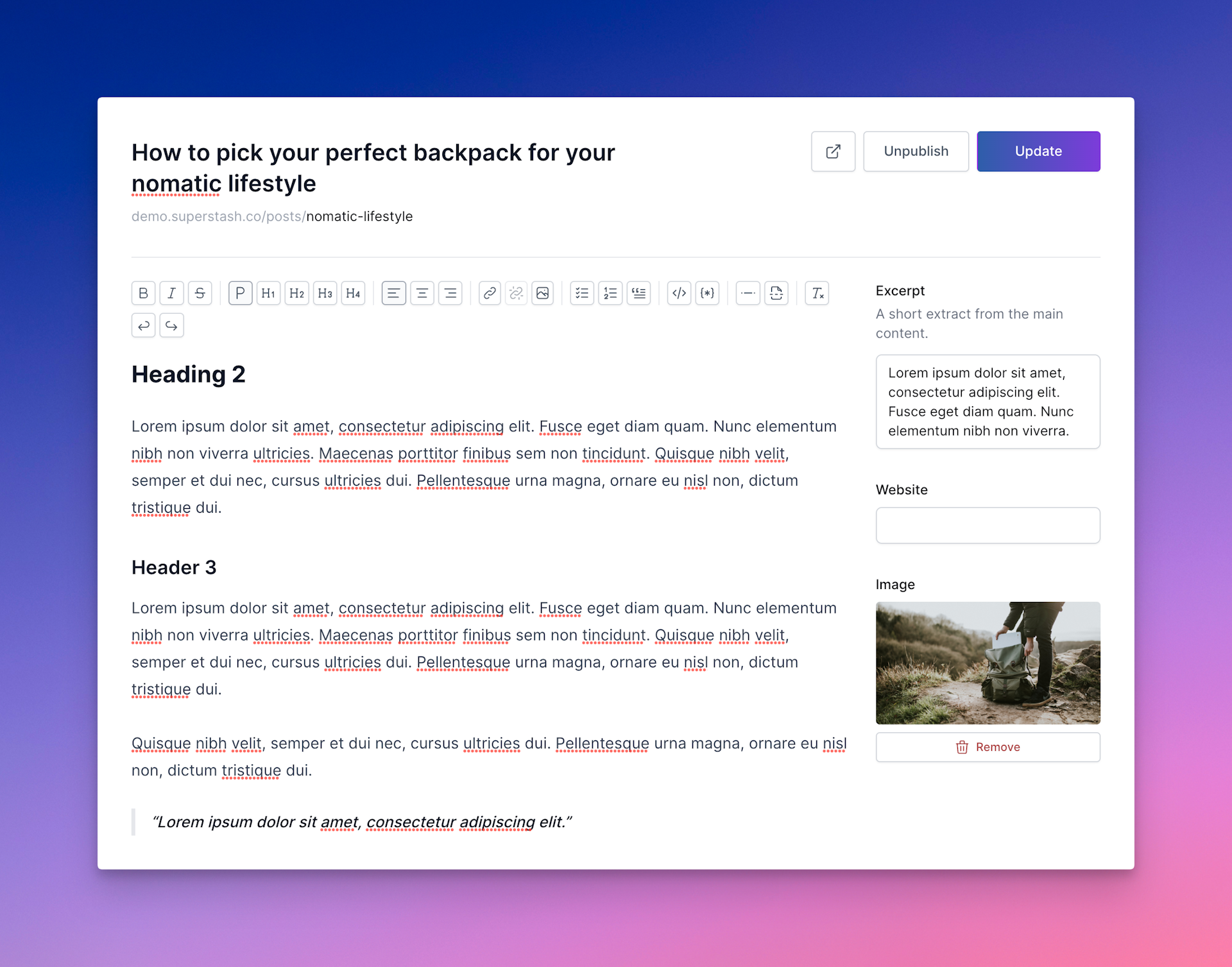 Refreshed post editor